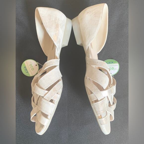 PAUL GREEN Women’s ECO Lucia D'Orsay Peep-Toe Sandal, Mineral Antic Metallic,7.5 - Picture 7 of 14